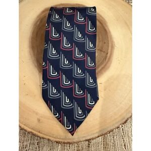 Christina Dior Neck Tie Mens Blue Red‎ Grey  Geometric Tie Vintage USA